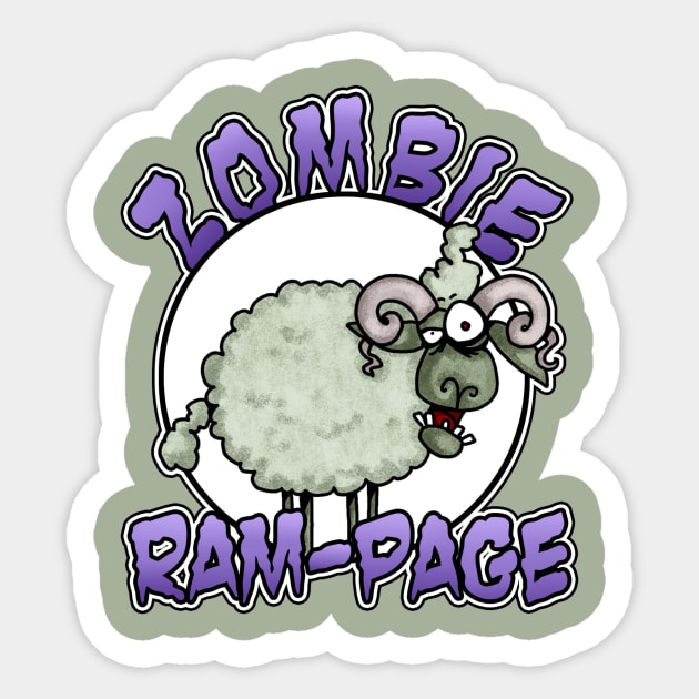 Zombie Ram-Page Sticker by Corrie Kuipers